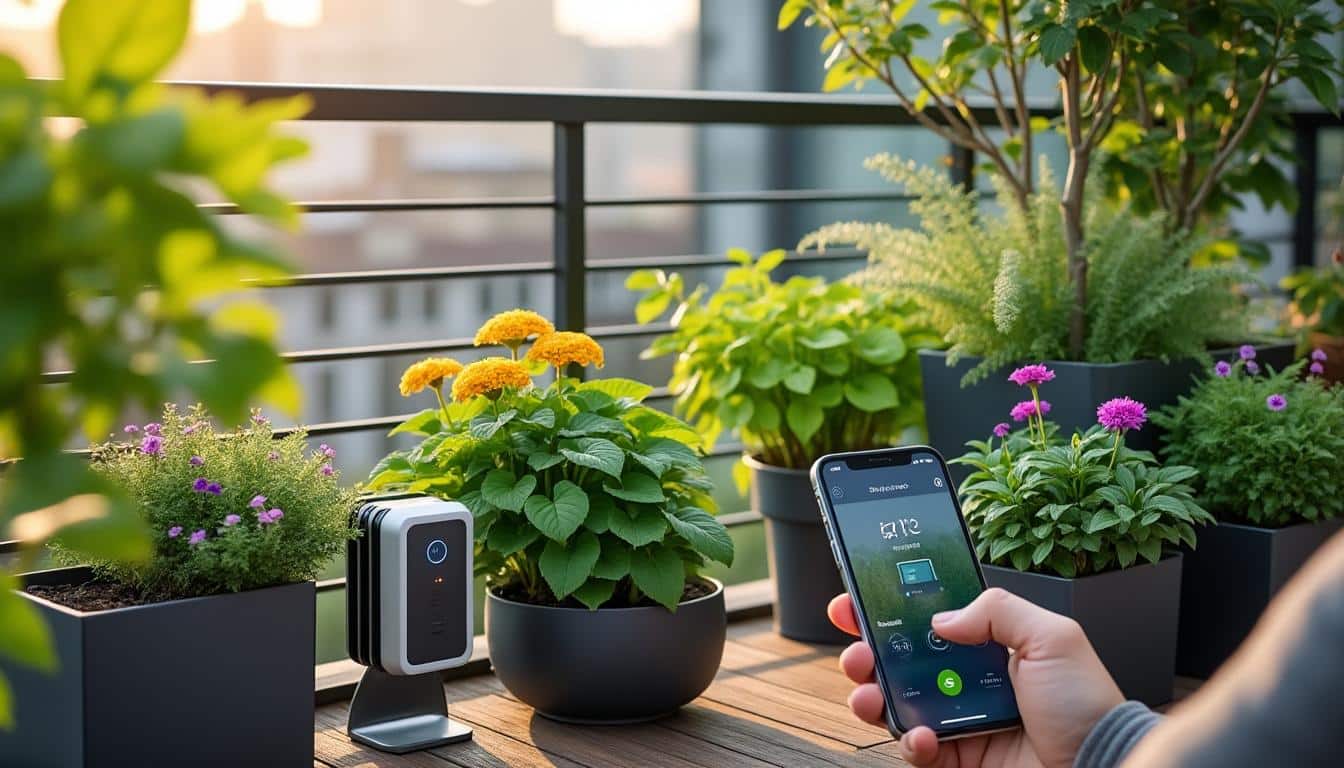 découvrez comment piloter l'arrosage de votre balcon à distance grâce à des solutions domotiques compactes et pratiques, pour un entretien facile et efficace de vos plantes.