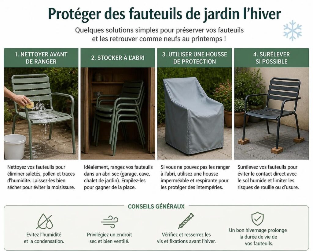 découvrez nos conseils pratiques pour protéger vos fauteuils de jardin en hiver et préserver leur qualité face aux intempéries.